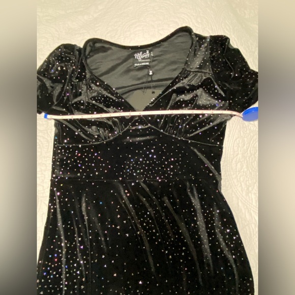 NWT Hell Bunny Black Velvet Midi Dress - Picture 7 of 11